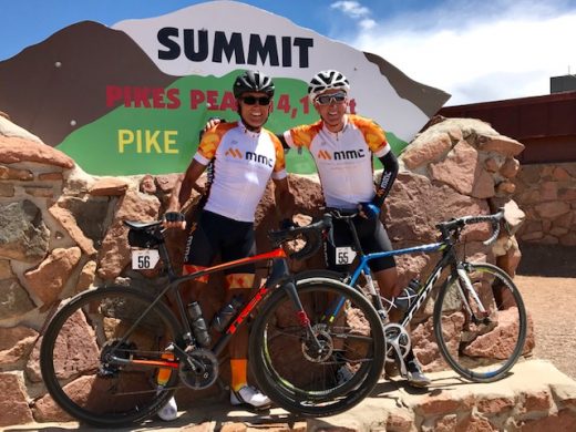 John Clark and Harry Johnson atop Pikes Peak during the Haute Route